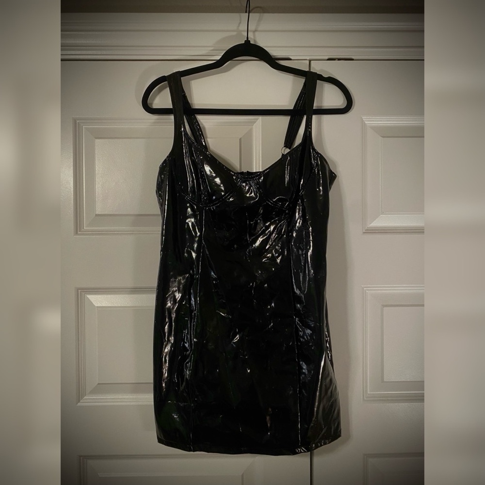 Faux Latex Mini Dress